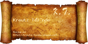 Kreutz Tünde névjegykártya